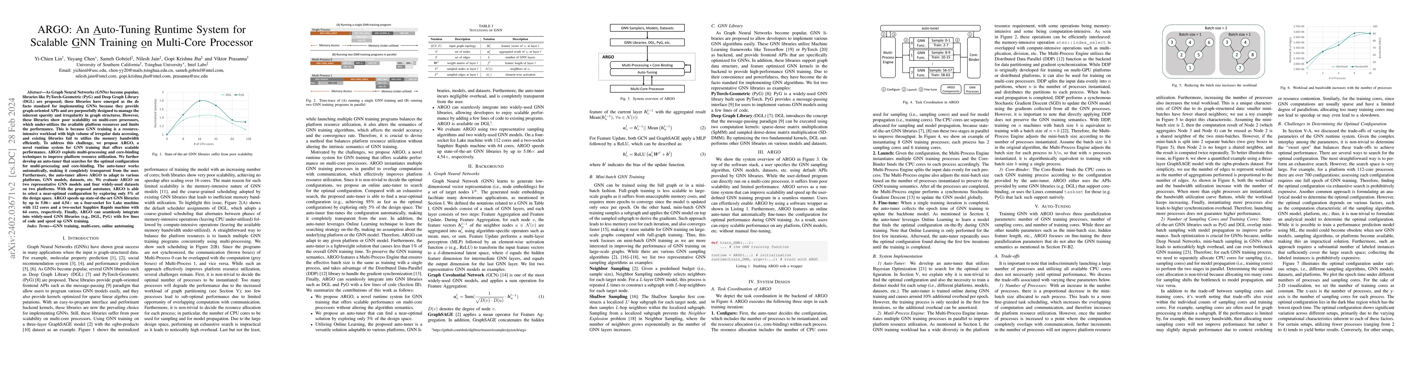 Thumbnail for ARGO: An Auto-Tuning Runtime System for Scalable GNN Training on
  Multi-Core Processor