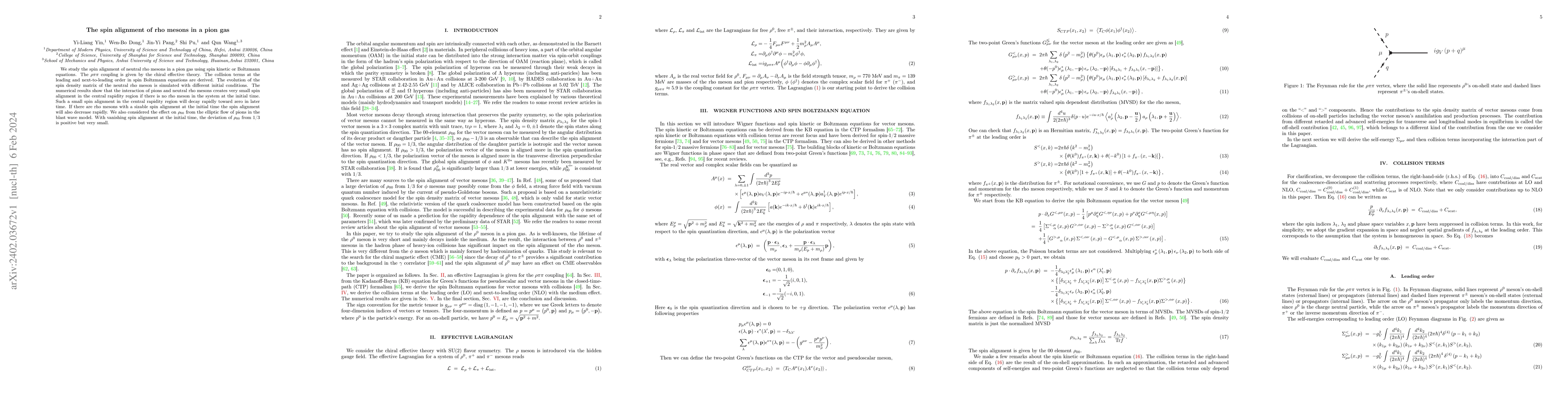Thumbnail for The spin alignment of rho mesons in a pion gas