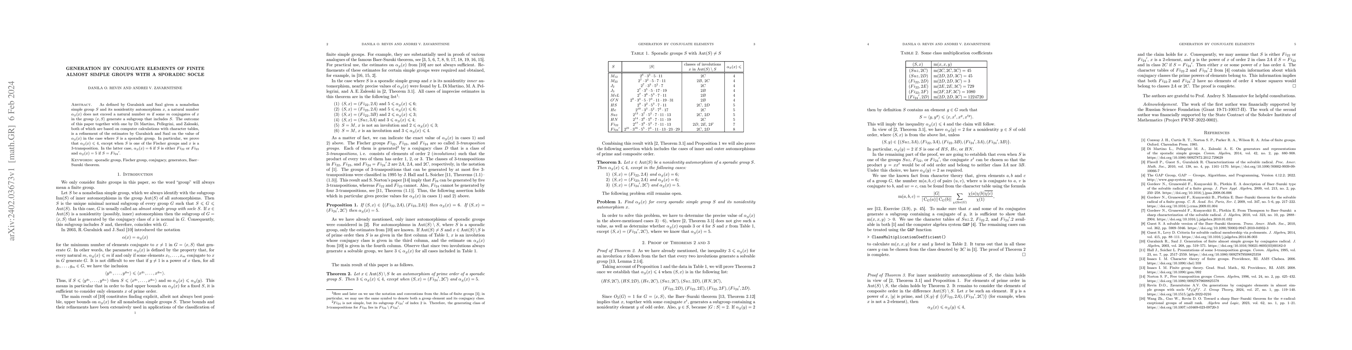 Thumbnail for Generation by conjugate elements of finite almost simple groups with a
  sporadic socle