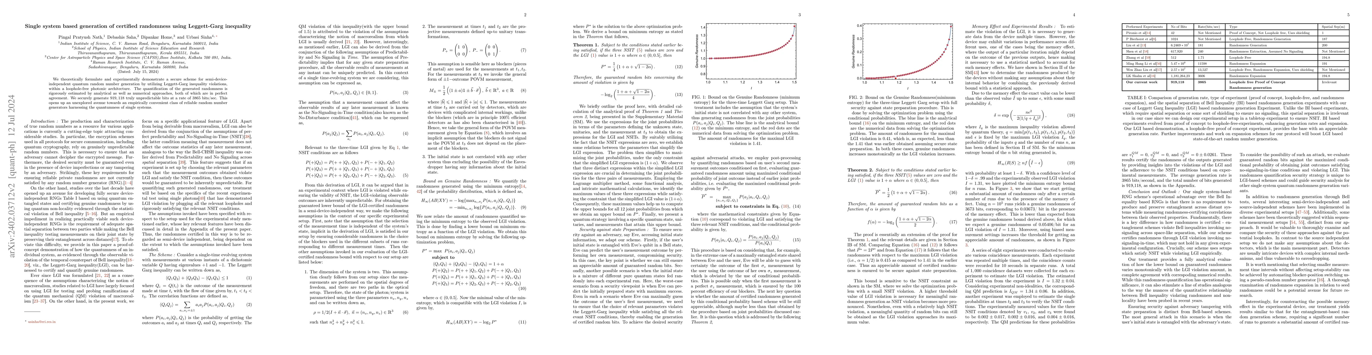 Thumbnail for Single system based generation of certified randomness using
  Leggett-Garg inequality