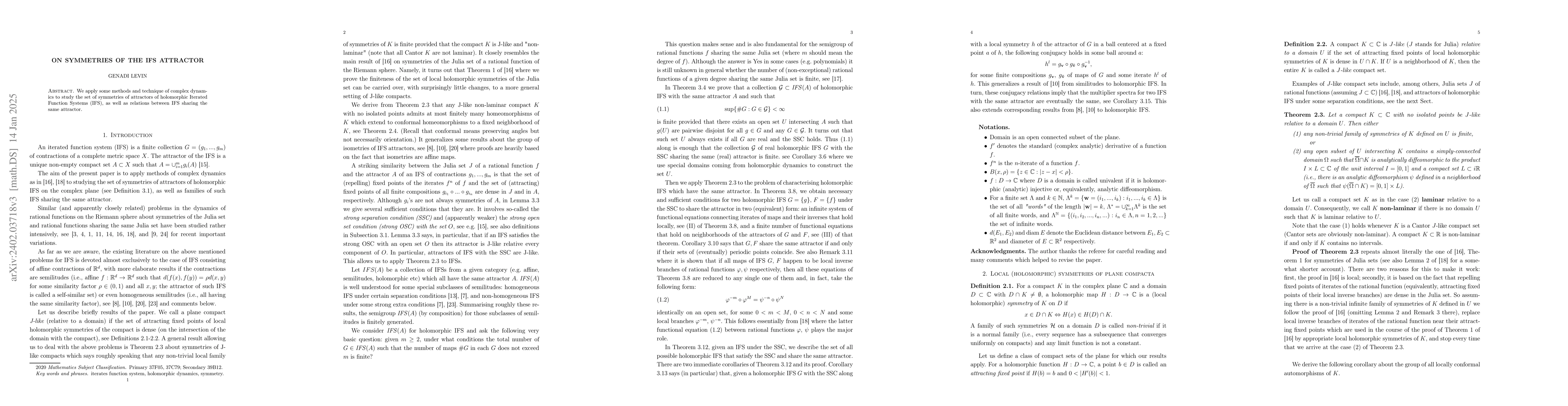 Thumbnail for On symmetries of the IFS attractor