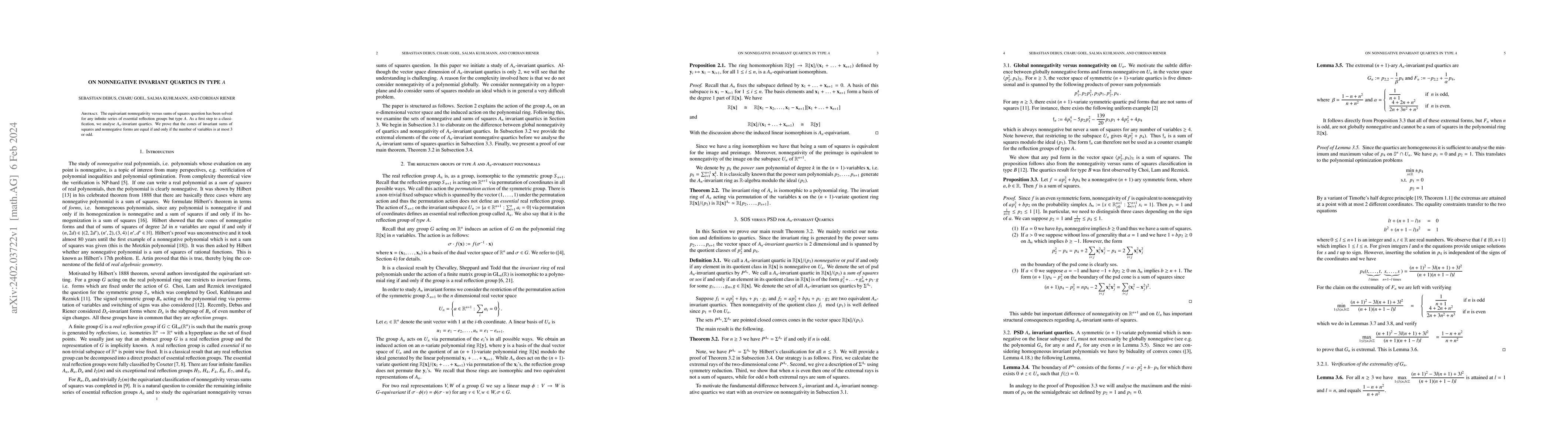Thumbnail for On nonnegative invariant quartics in type A