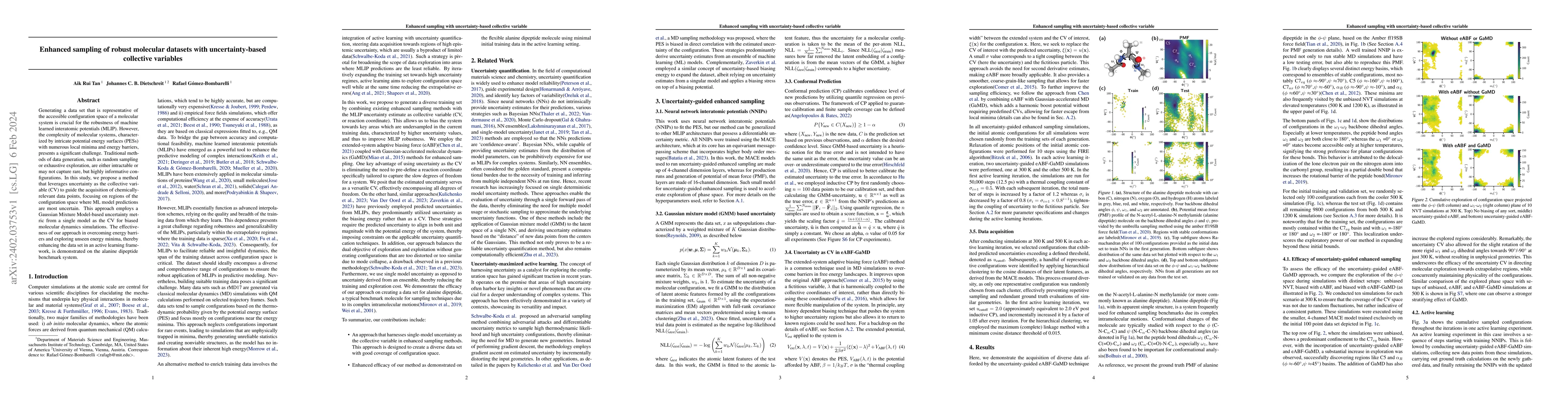 Thumbnail for Enhanced sampling of robust molecular datasets with uncertainty-based
  collective variables