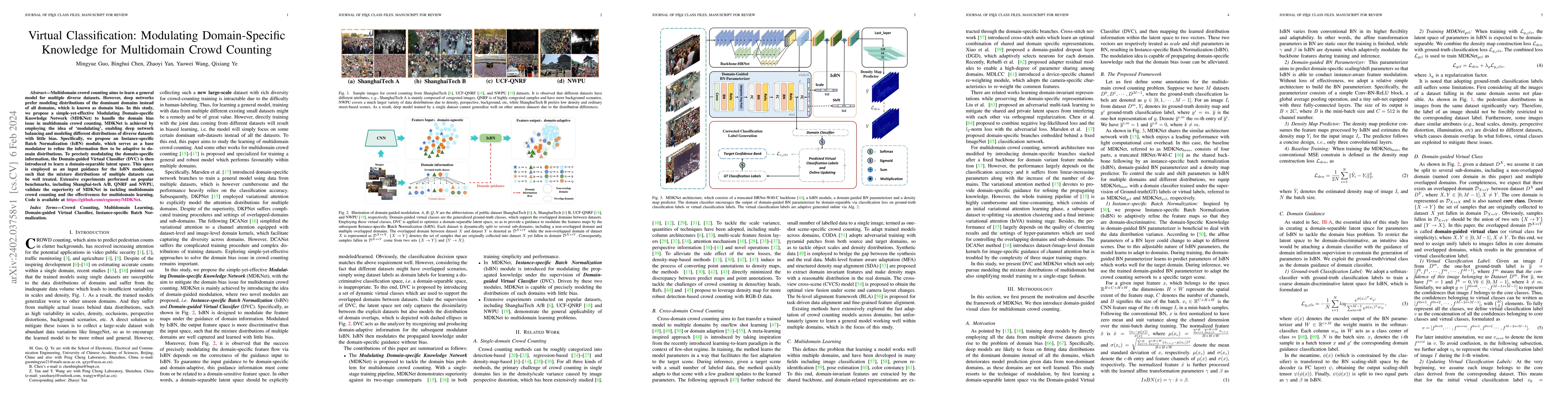 Thumbnail for Virtual Classification: Modulating Domain-Specific Knowledge for
  Multidomain Crowd Counting