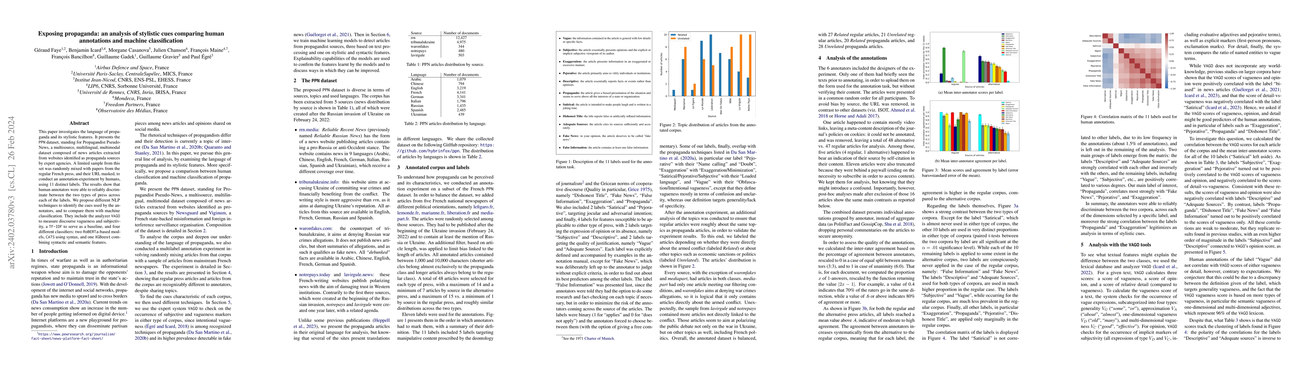 Thumbnail for Exposing propaganda: an analysis of stylistic cues comparing human
  annotations and machine classification