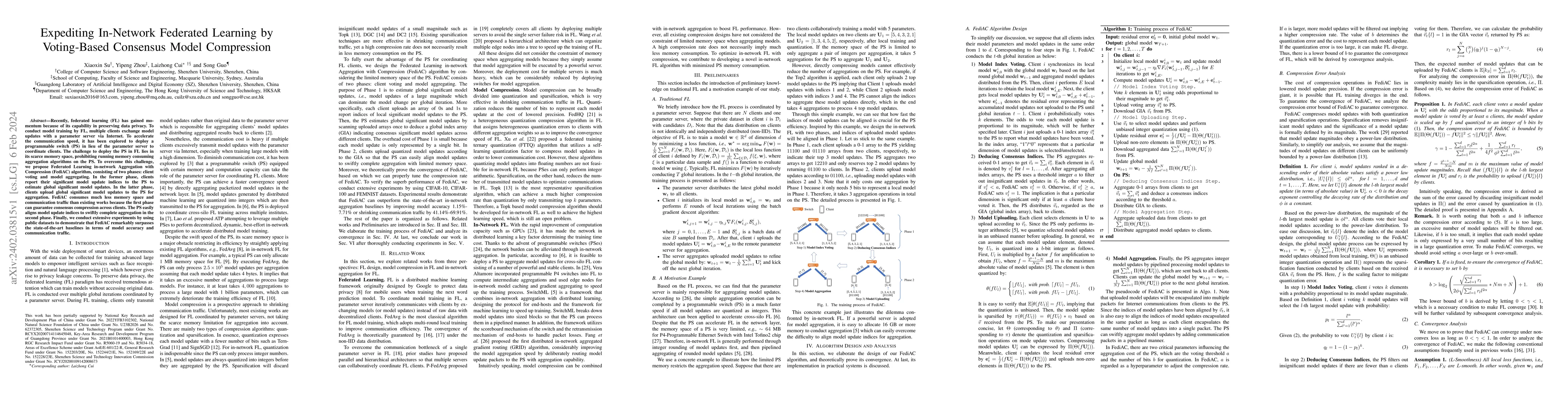 Thumbnail for Expediting In-Network Federated Learning by Voting-Based Consensus Model
  Compression