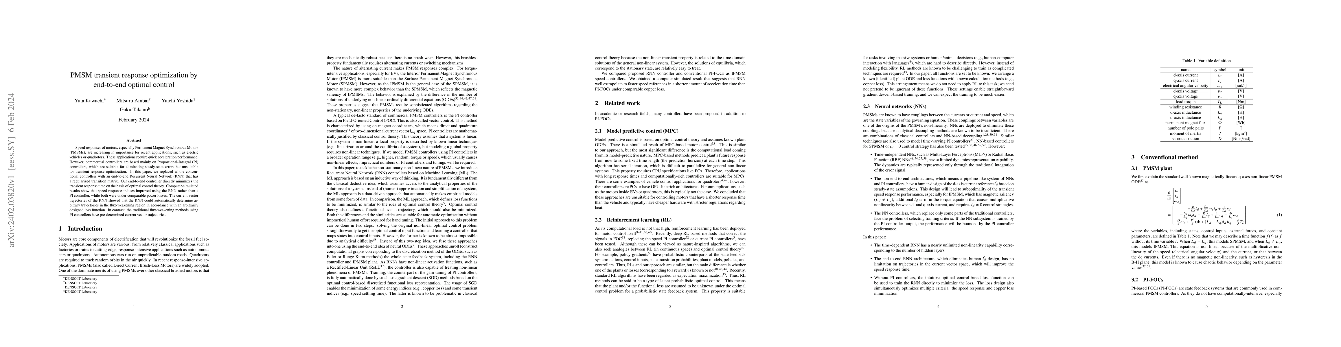 Thumbnail for PMSM transient response optimization by end-to-end optimal control