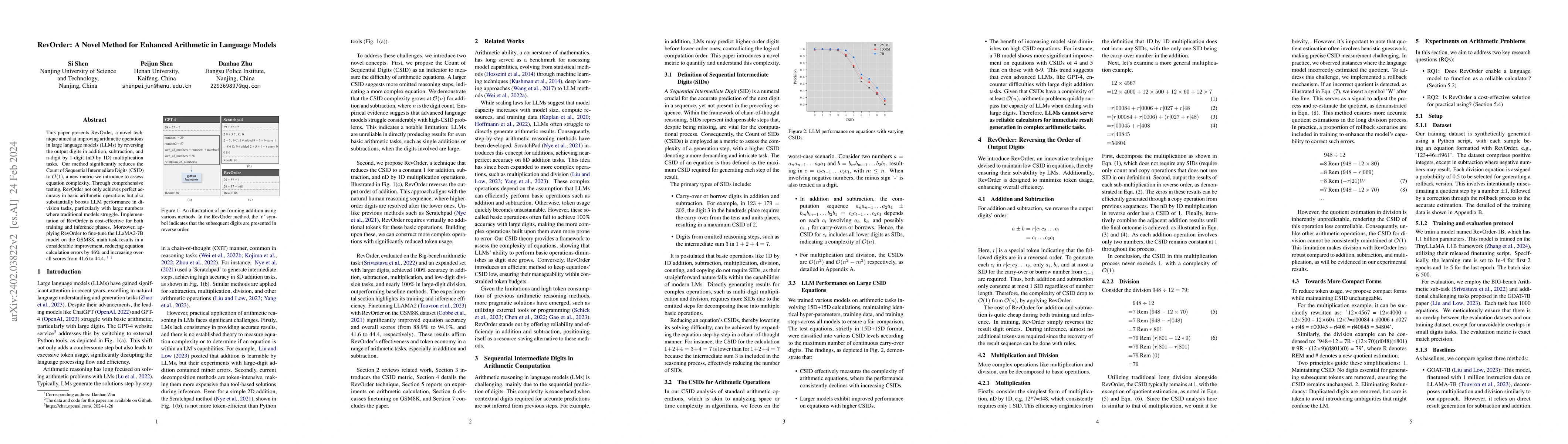 Thumbnail for RevOrder: A Novel Method for Enhanced Arithmetic in Language Models
