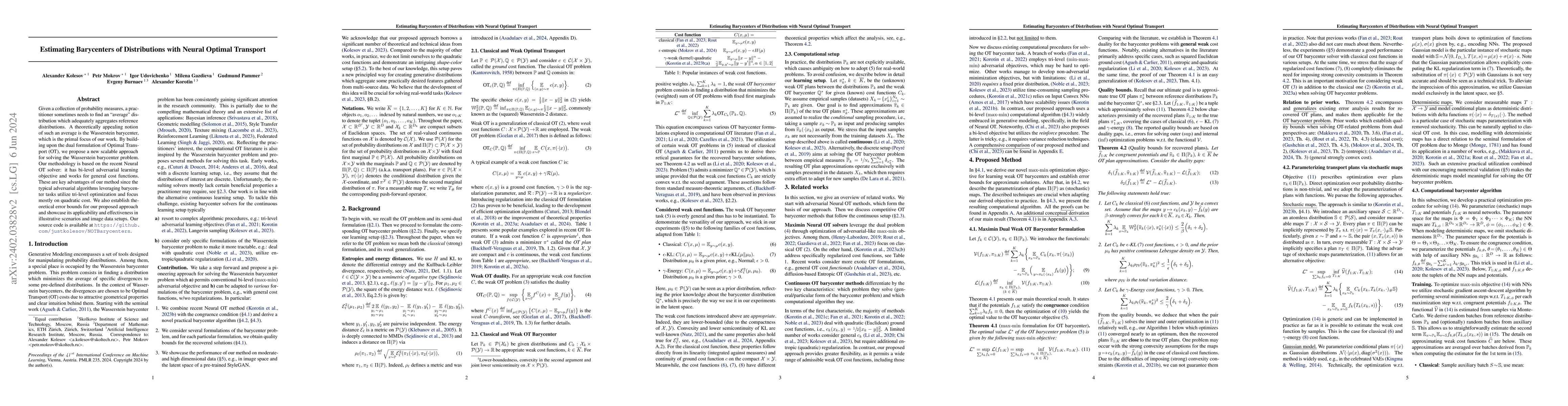 Thumbnail for Estimating Barycenters of Distributions with Neural Optimal Transport