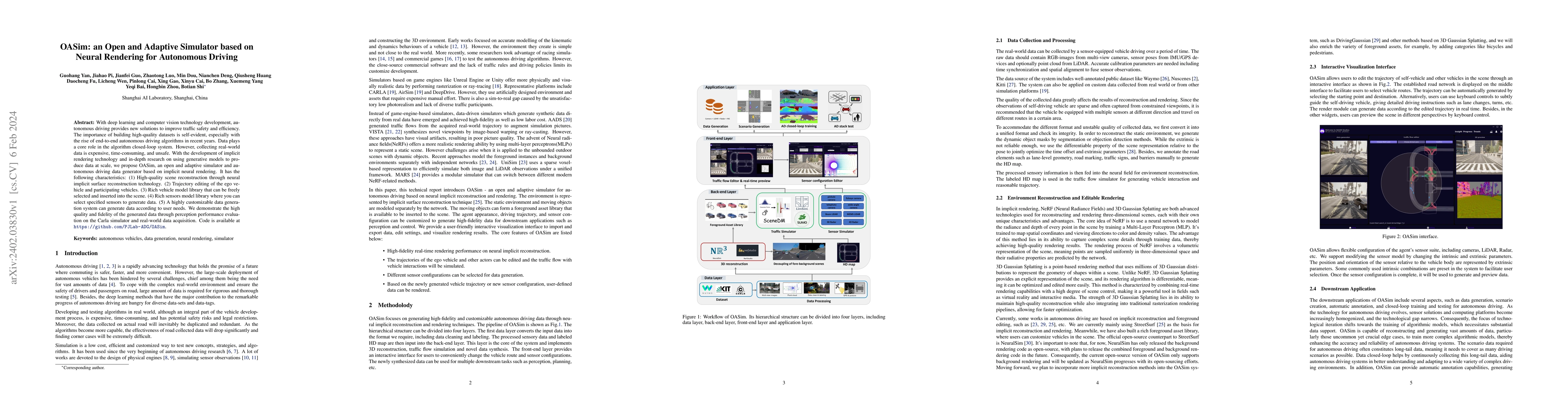 Thumbnail for OASim: an Open and Adaptive Simulator based on Neural Rendering for
  Autonomous Driving