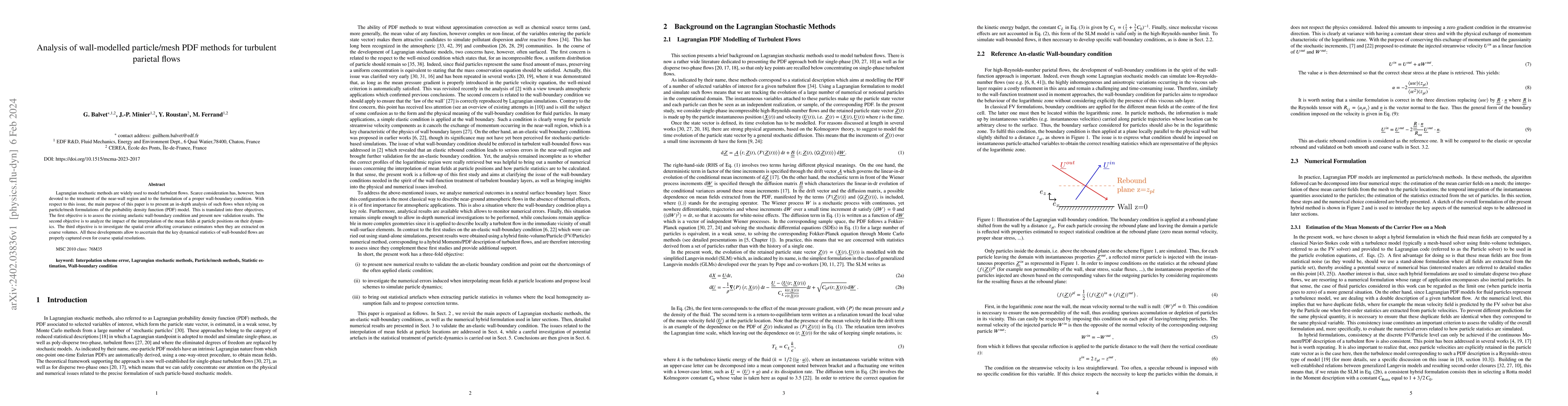 Thumbnail for Analysis of wall-modelled particle/mesh PDF methods for turbulent
  parietal flows
