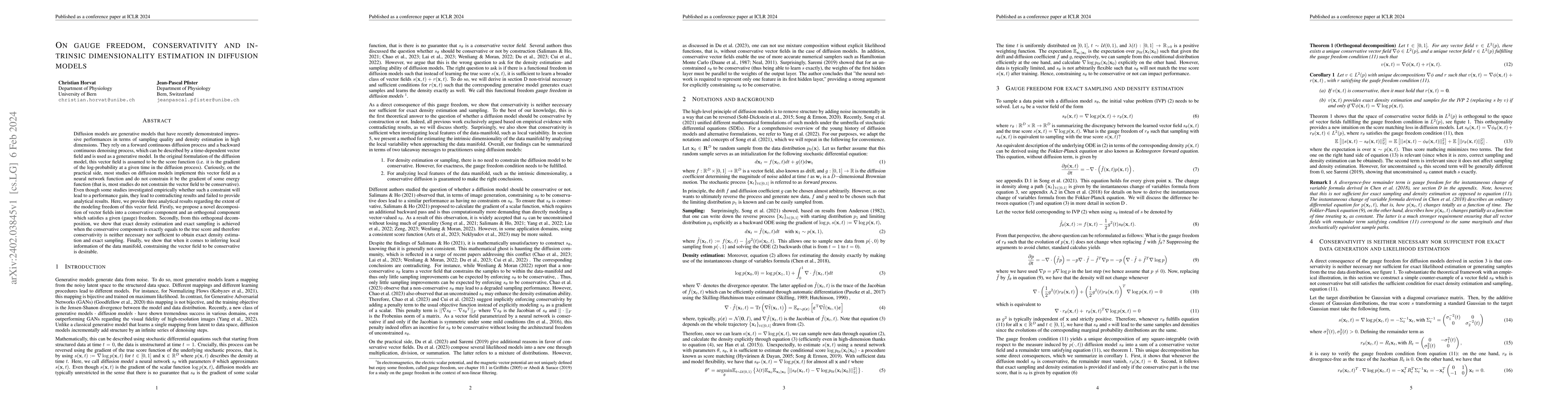 Thumbnail for On gauge freedom, conservativity and intrinsic dimensionality estimation
  in diffusion models