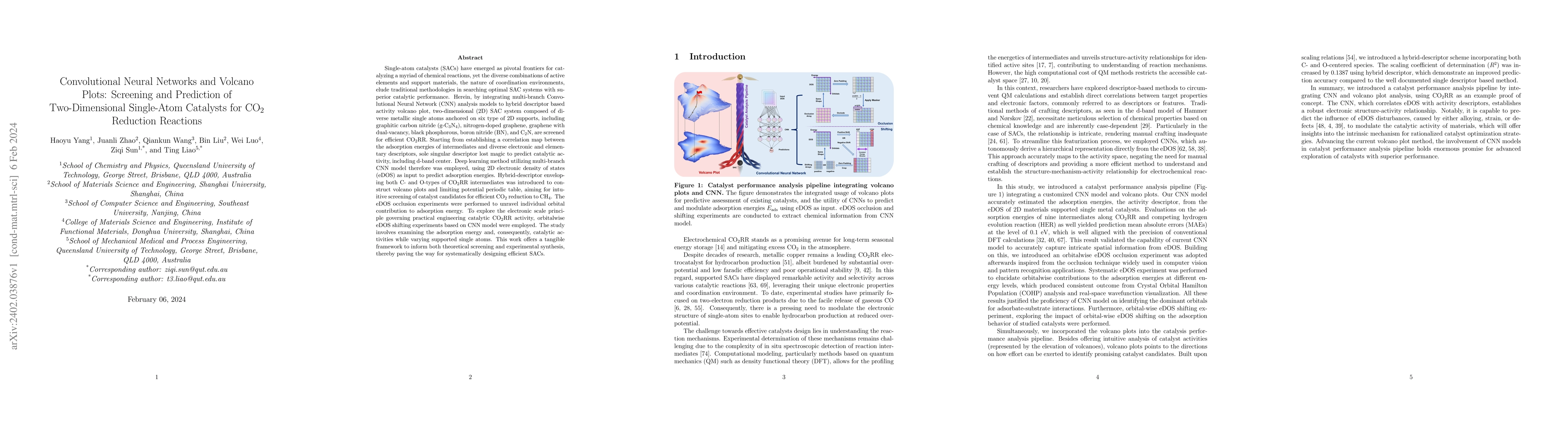 Thumbnail for Convolutional Neural Networks and Volcano Plots: Screening and
  Prediction of Two-Dimensional Single-Atom Catalysts