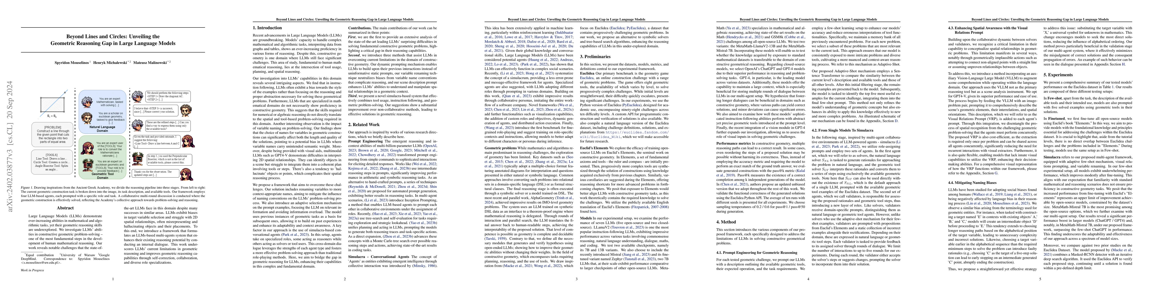 Thumbnail for Beyond Lines and Circles: Unveiling the Geometric Reasoning Gap in Large
  Language Models