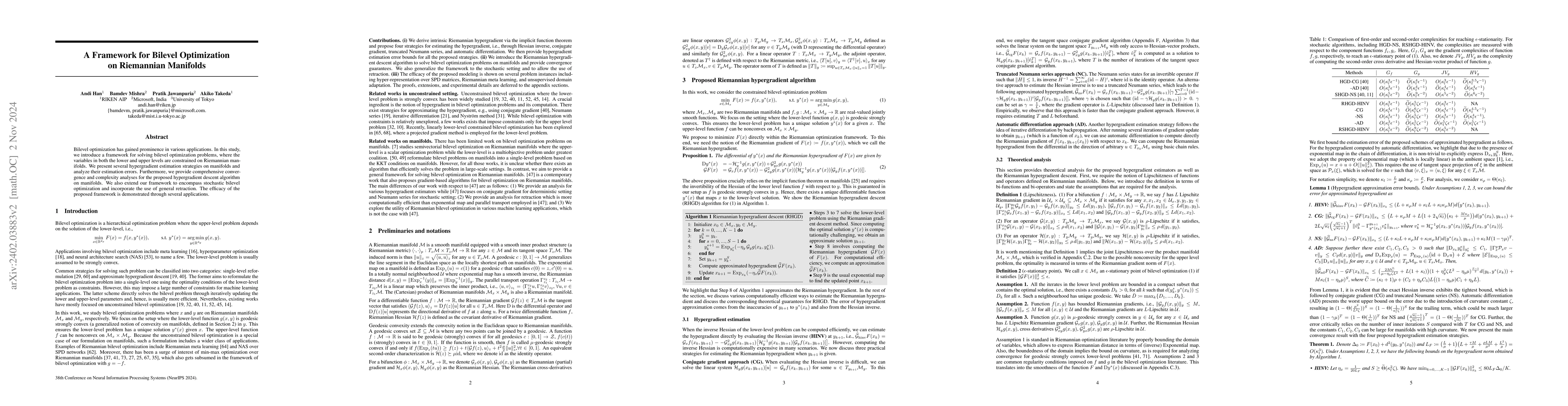 Thumbnail for A Framework for Bilevel Optimization on Riemannian Manifolds
