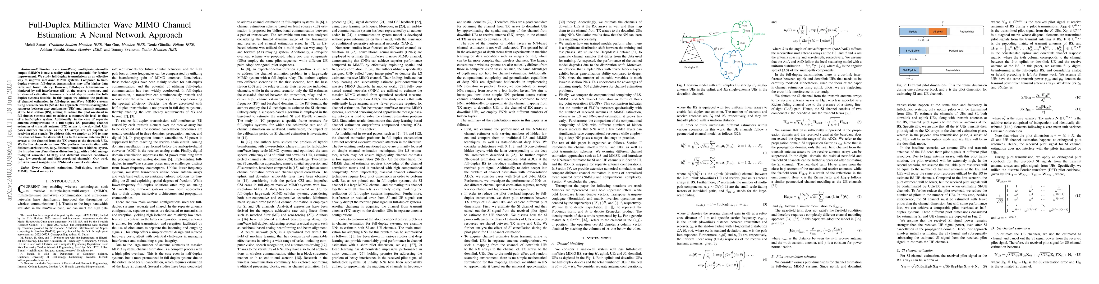 Thumbnail for Full-Duplex Millimeter Wave MIMO Channel Estimation: A Neural Network
  Approach
