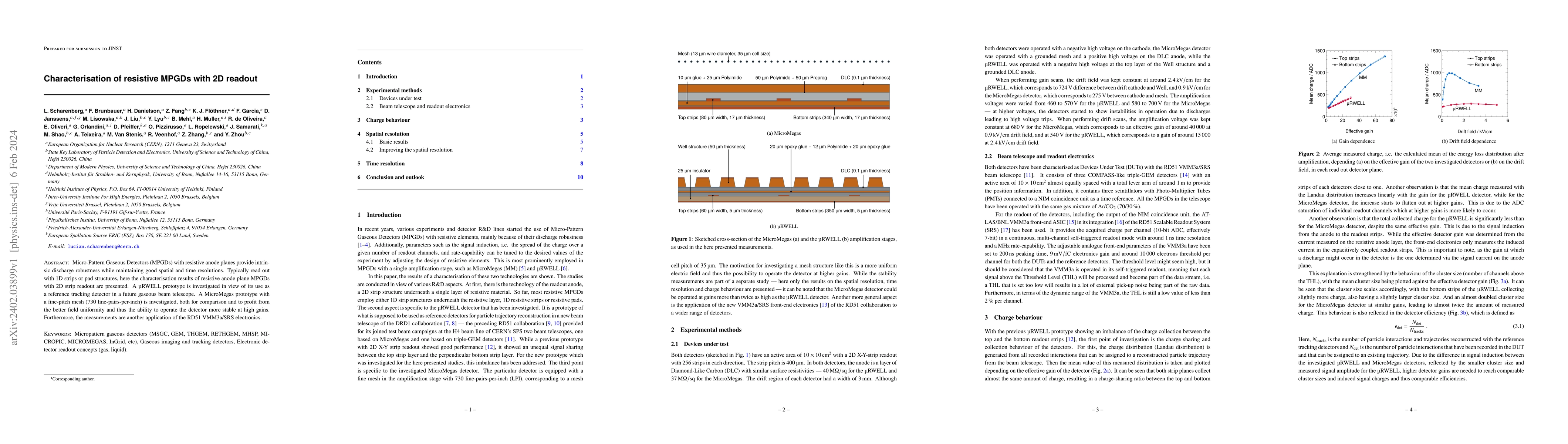 Thumbnail for Characterisation of resistive MPGDs with 2D readout
