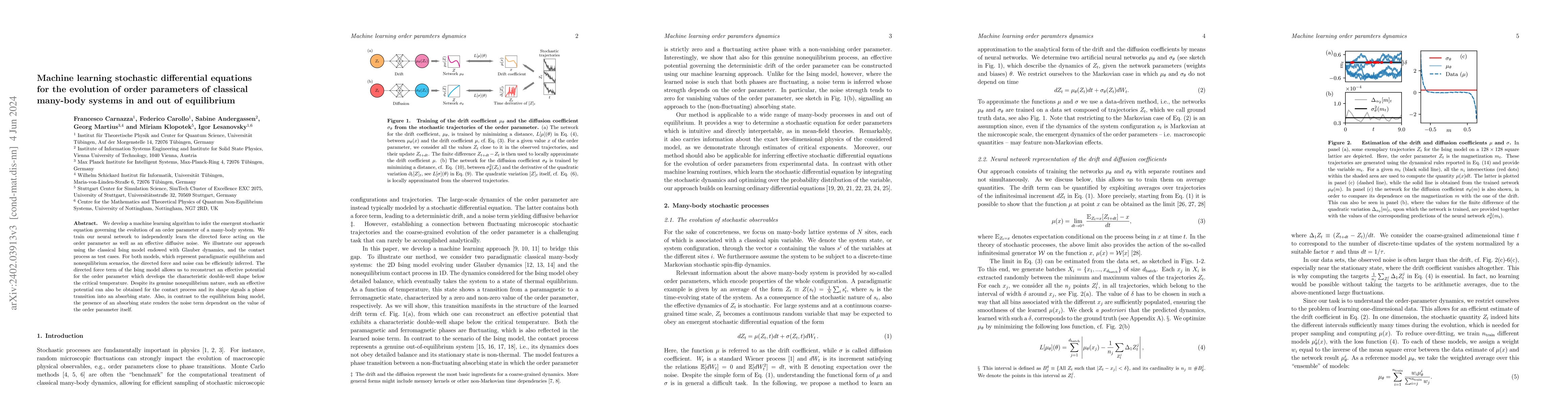 Thumbnail for Machine learning stochastic differential equations for the evolution of
  order parameters of classical many-body systems in and out of equilibrium