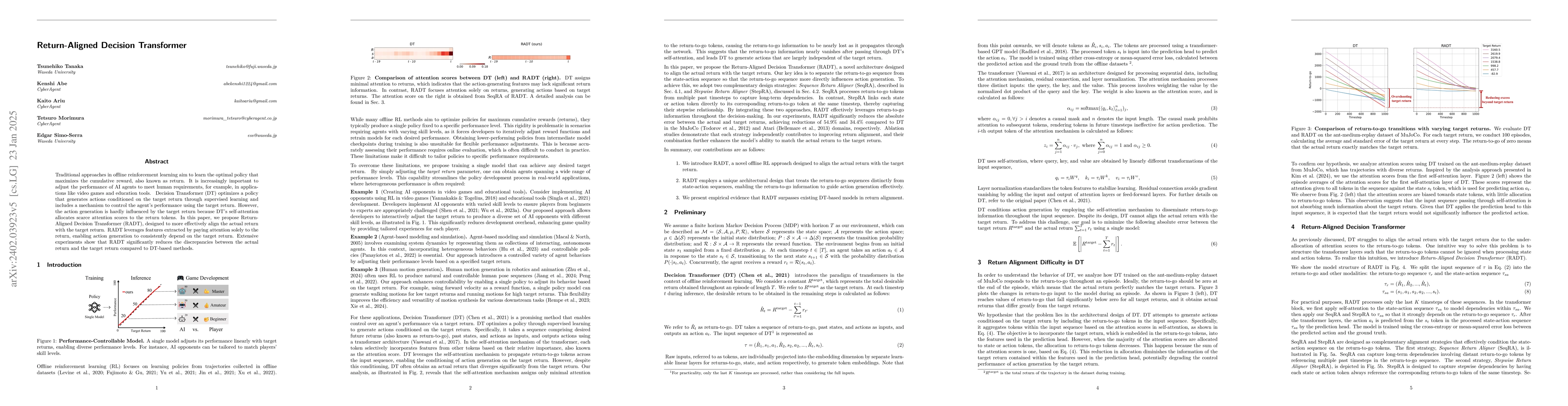 Thumbnail for Return-Aligned Decision Transformer