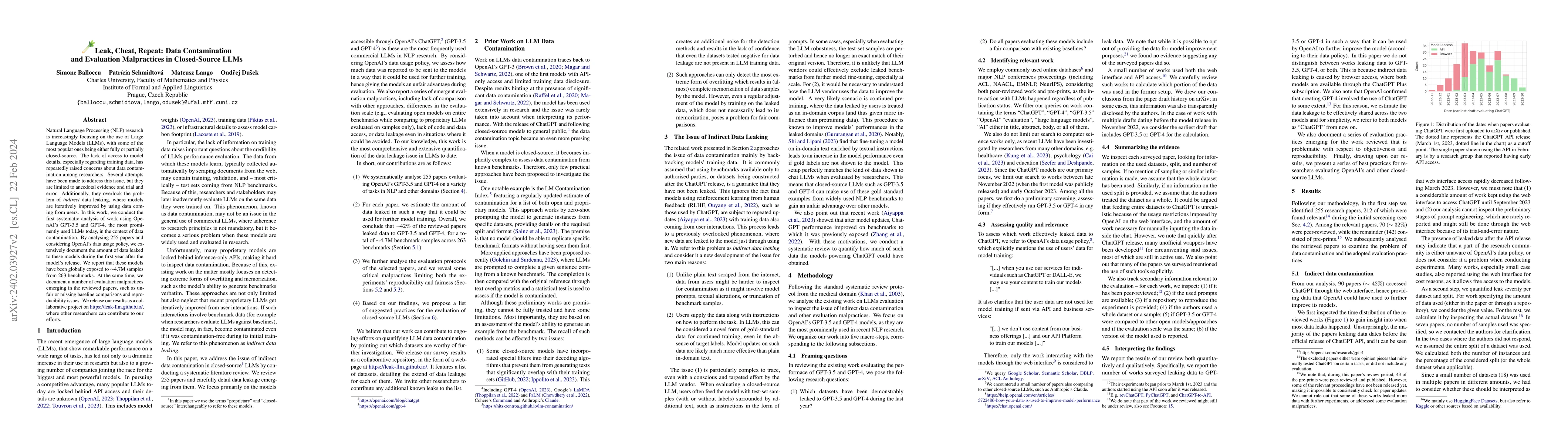 Thumbnail for Leak, Cheat, Repeat: Data Contamination and Evaluation Malpractices in
  Closed-Source LLMs