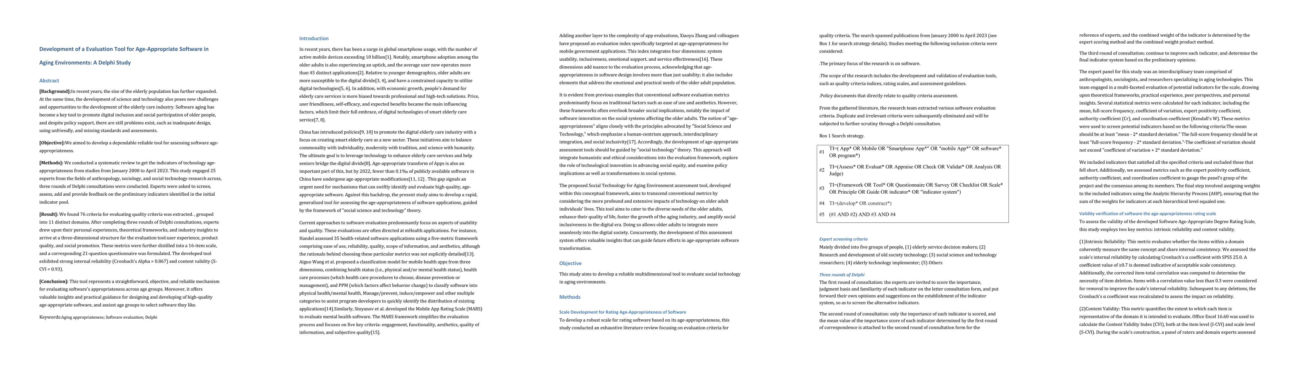 Thumbnail for Development of a Evaluation Tool for Age-Appropriate Software in Aging
  Environments: A Delphi Study