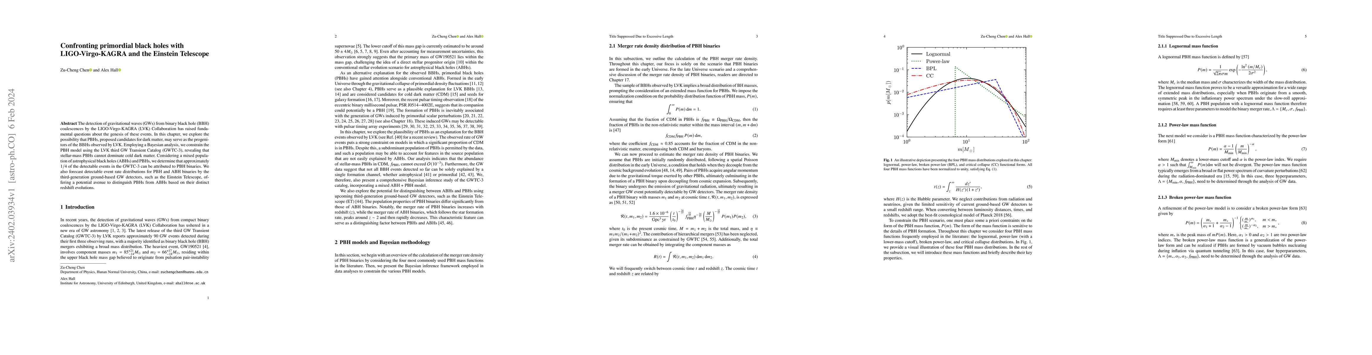 Thumbnail for Confronting primordial black holes with LIGO-Virgo-KAGRA and the
  Einstein Telescope