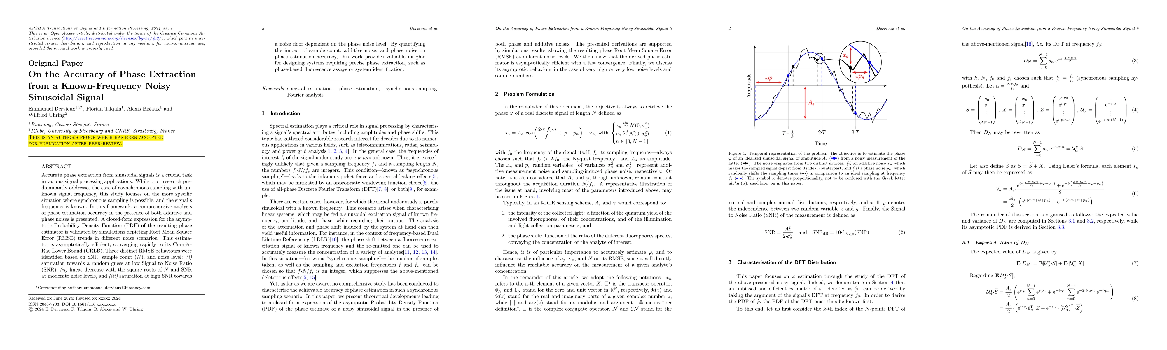 Thumbnail for On the Accuracy of Phase Extraction from a Known-Frequency Noisy
  Sinusoidal Signal