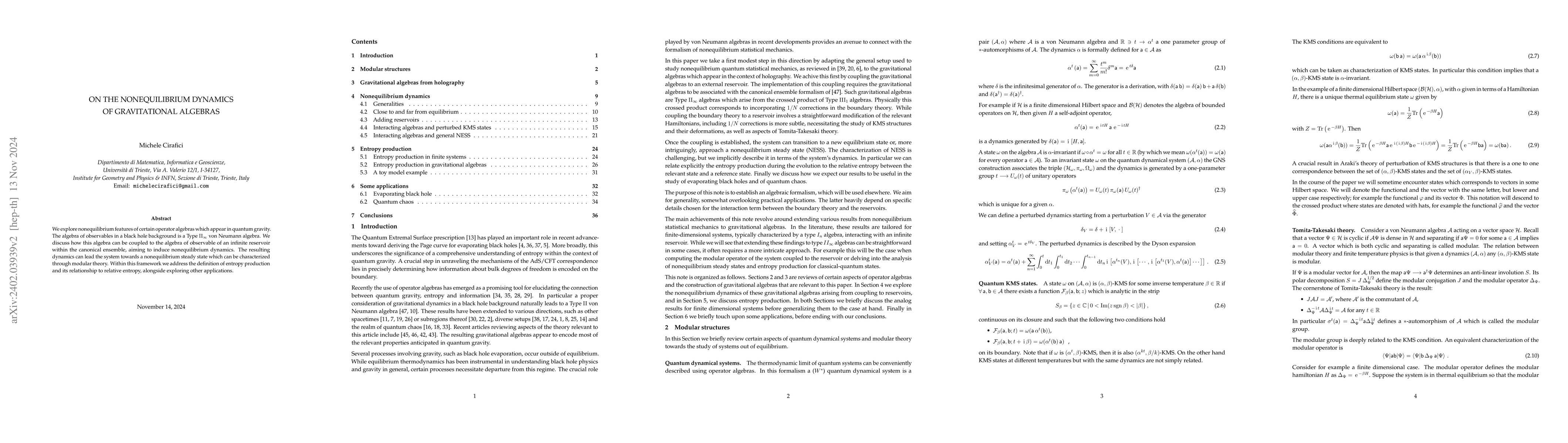 Thumbnail for On the Nonequilibrium Dynamics of Gravitational Algebras