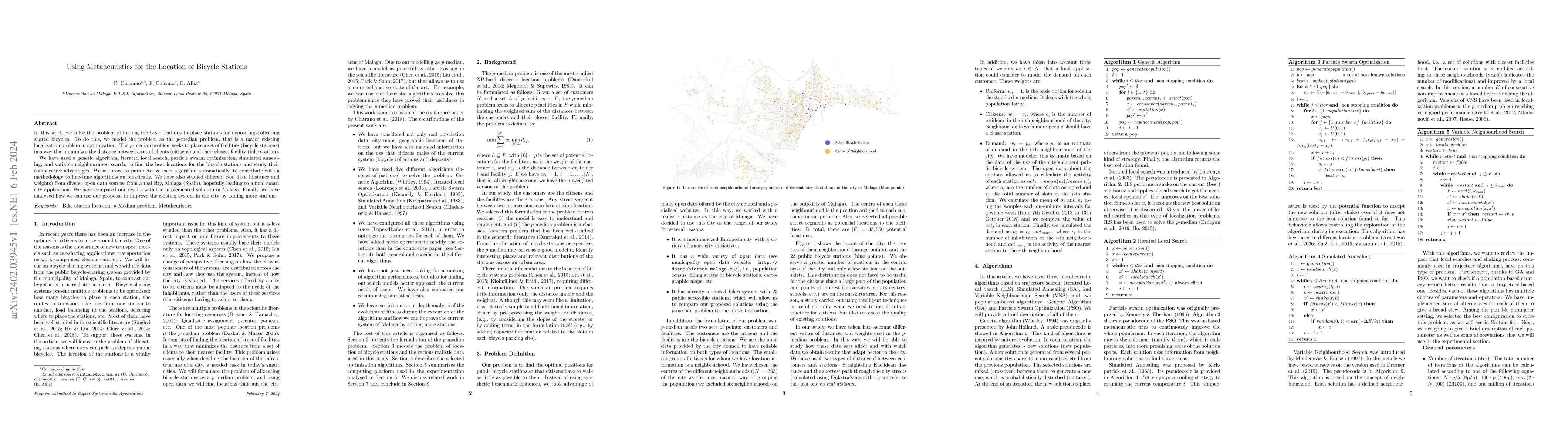 Thumbnail for Using metaheuristics for the location of bicycle stations