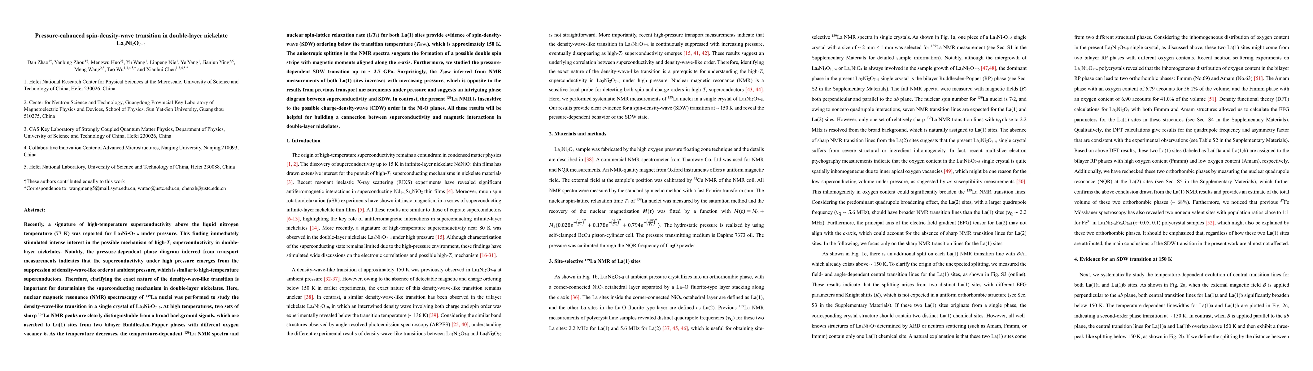 Thumbnail for Spin-density-wave transition in double-layer nickelate La3Ni2O7