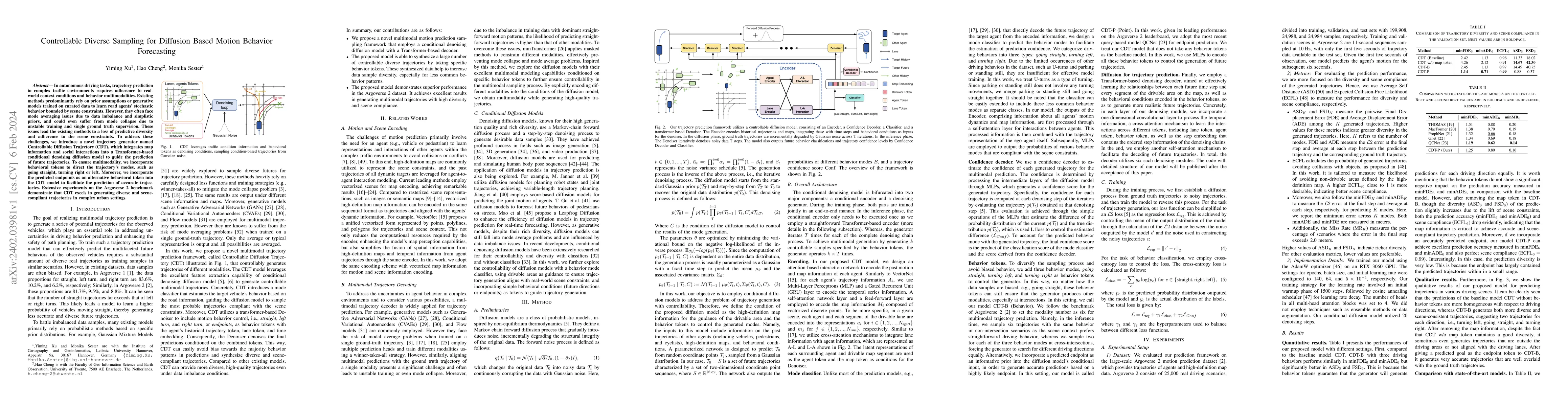 Thumbnail for Controllable Diverse Sampling for Diffusion Based Motion Behavior
  Forecasting