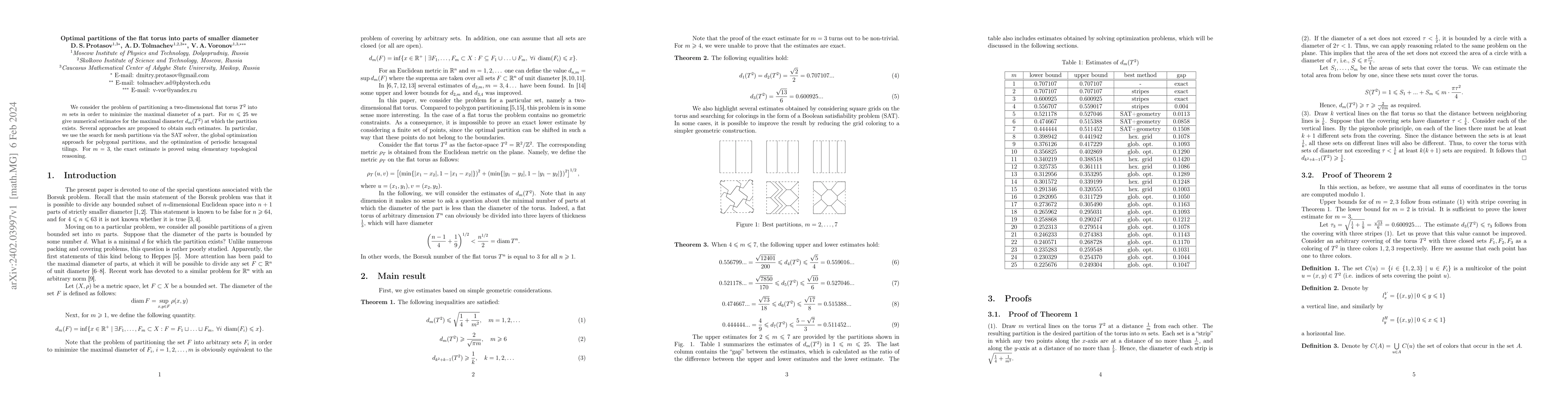 Thumbnail for Optimal partitions of the flat torus into parts of smaller diameter
