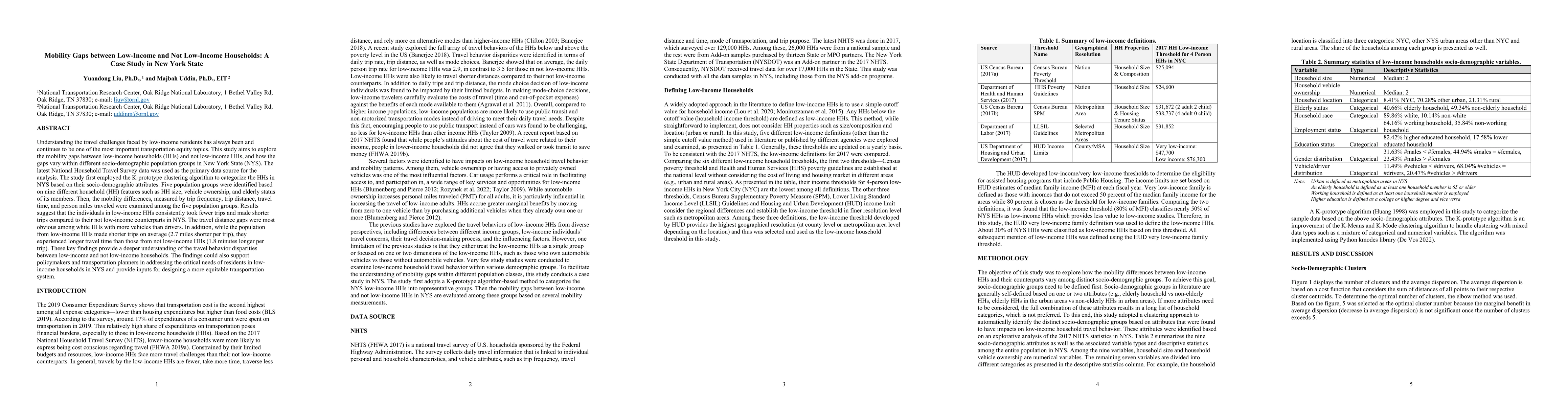 Thumbnail for Mobility Gaps between Low-Income and Not Low-Income Households: A Case
  Study in New York State