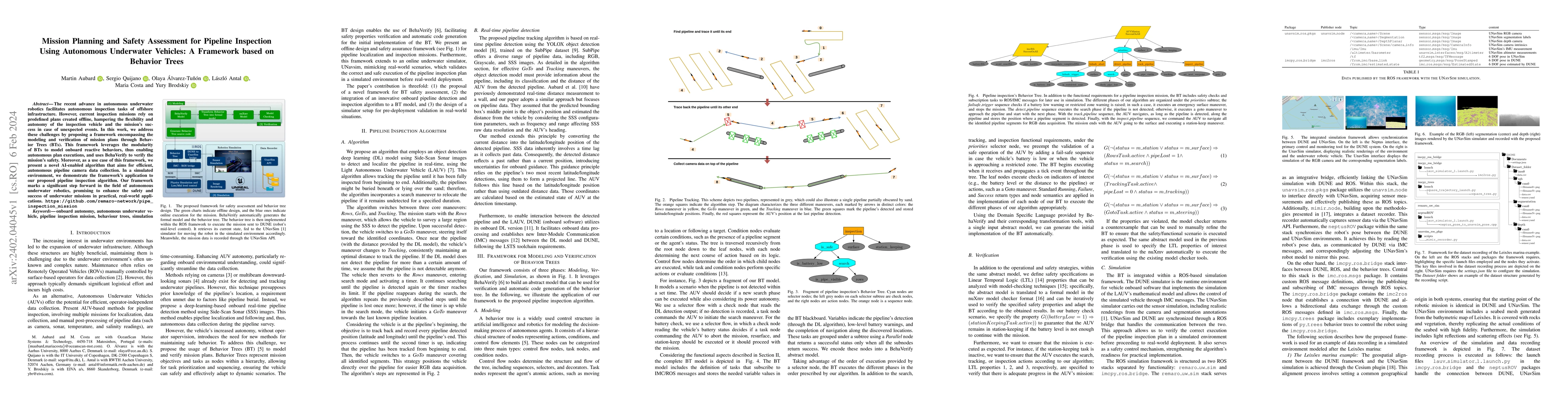 Thumbnail for Mission Planning and Safety Assessment for Pipeline Inspection Using
  Autonomous Underwater Vehicles: A Framework based on Behavior Trees