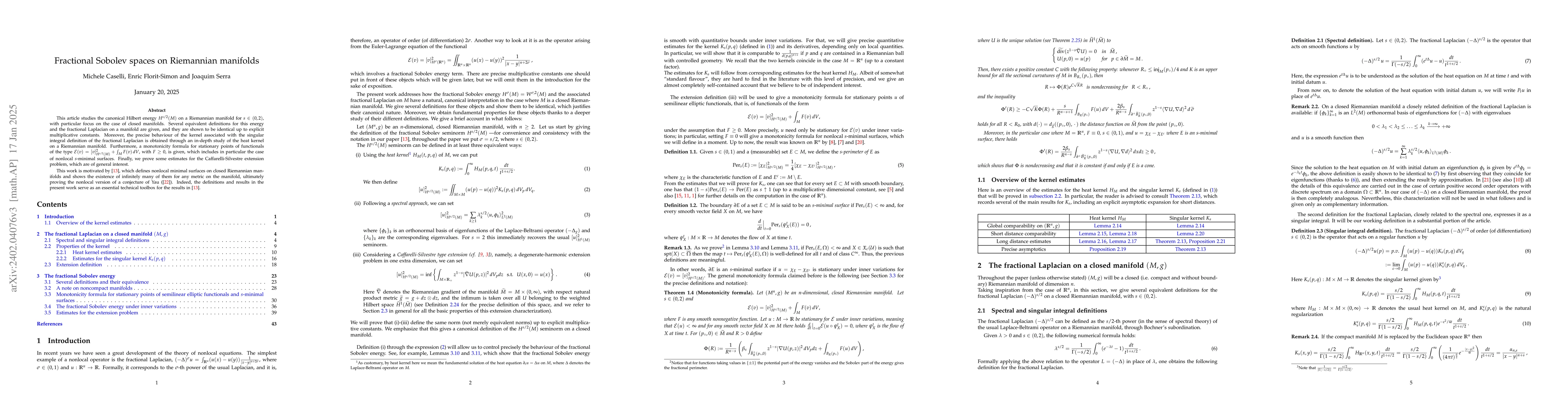 Thumbnail for Fractional Sobolev spaces on Riemannian manifolds