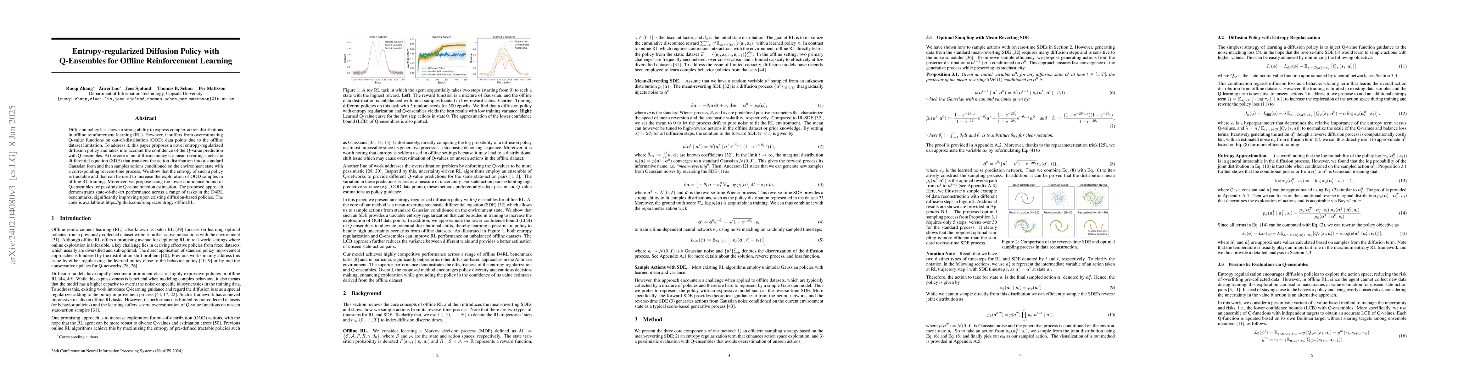 Thumbnail for Entropy-regularized Diffusion Policy with Q-Ensembles for Offline
  Reinforcement Learning