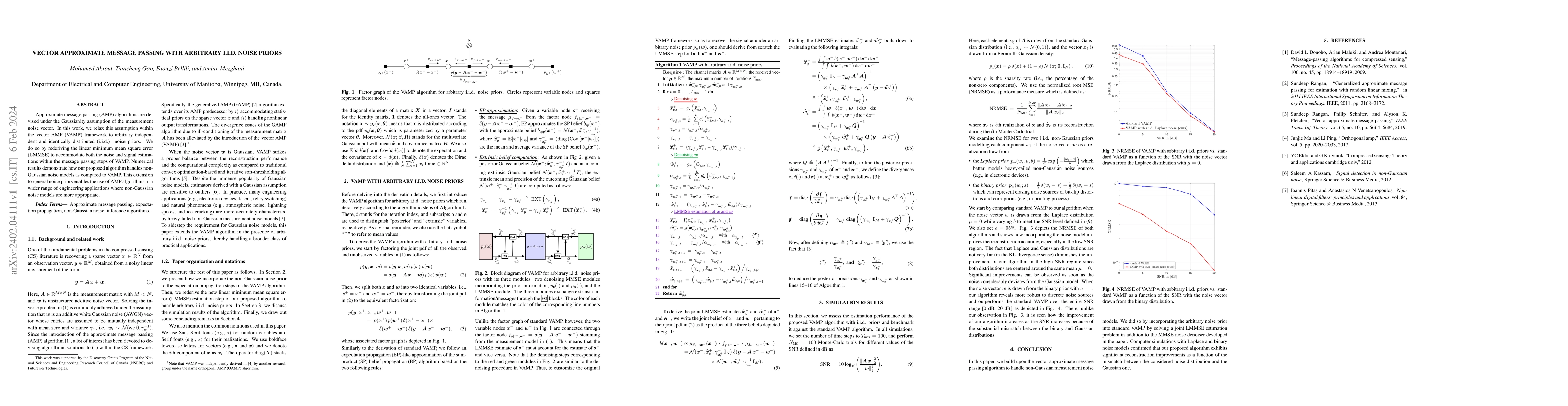 Thumbnail for Vector Approximate Message Passing With Arbitrary I.I.D. Noise Priors