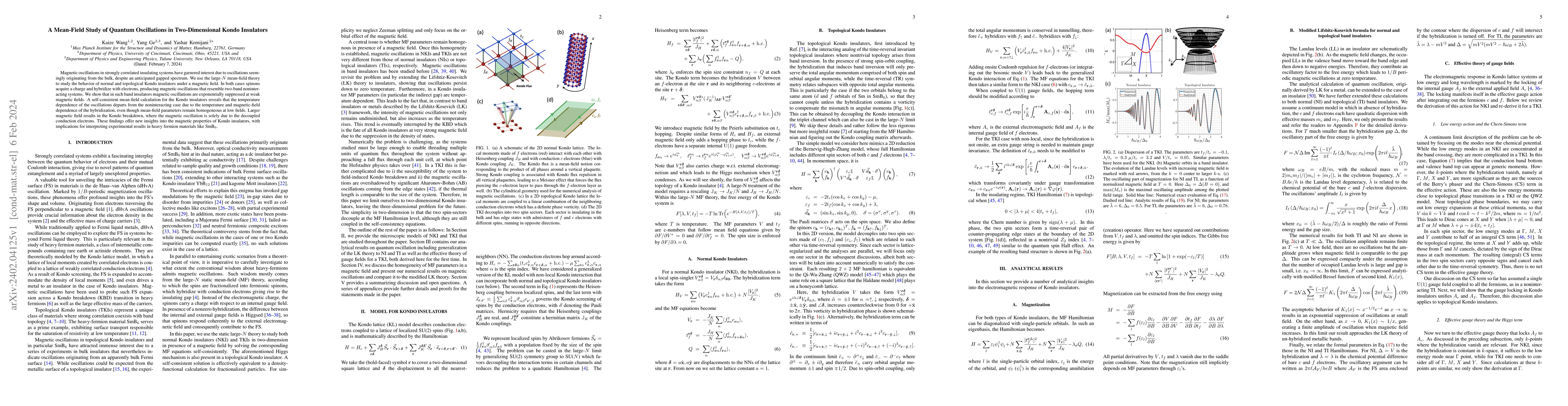 Thumbnail for A Mean-Field Study of Quantum Oscillations in Two-Dimensional Kondo
  Insulators