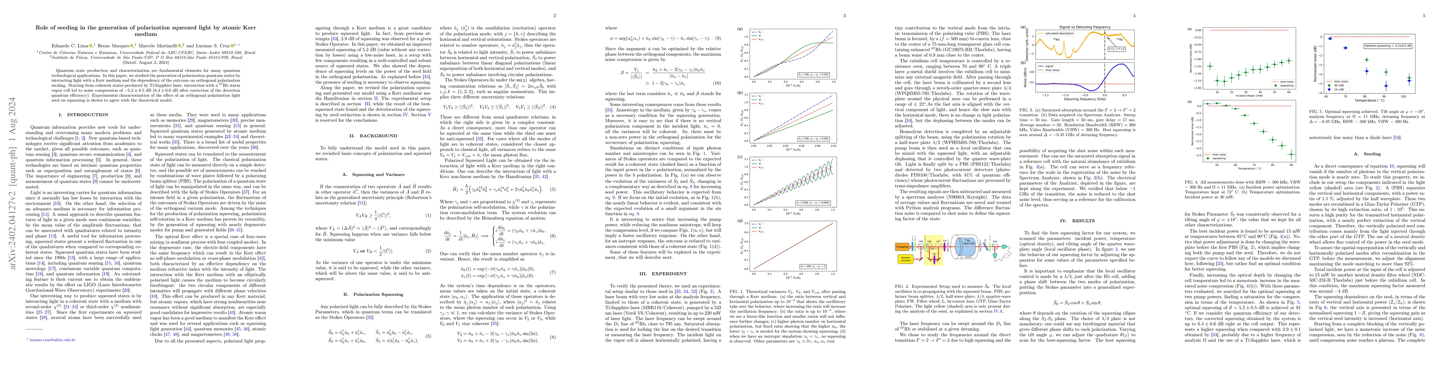 Thumbnail for Role of seeding in the generation of polarization squeezed light by
  atomic Kerr medium