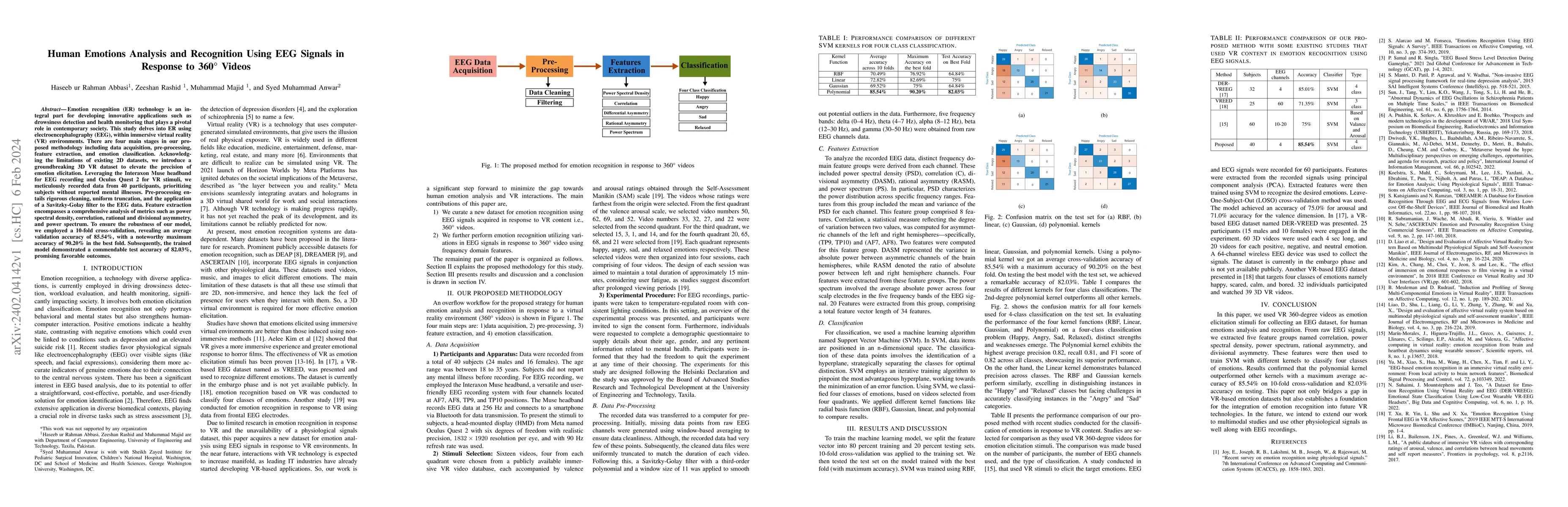 Thumbnail for Human Emotions Analysis and Recognition Using EEG Signals in Response to
  360$^\circ$ Videos