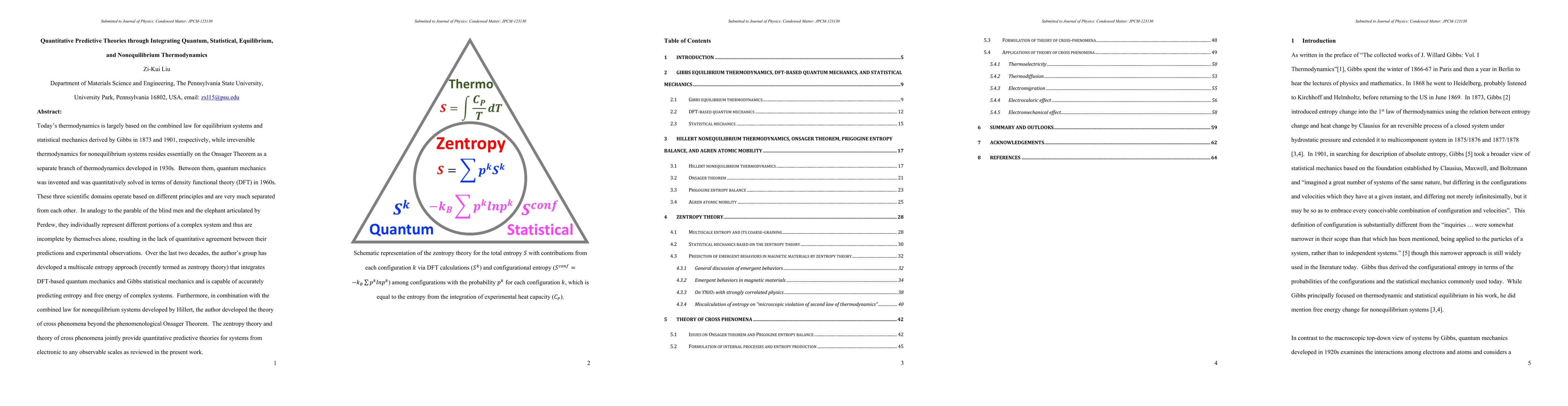 Thumbnail for Quantitative Predictive Theories through Integrating Quantum,
  Statistical, Equilibrium, and Nonequilibrium Thermodynamics