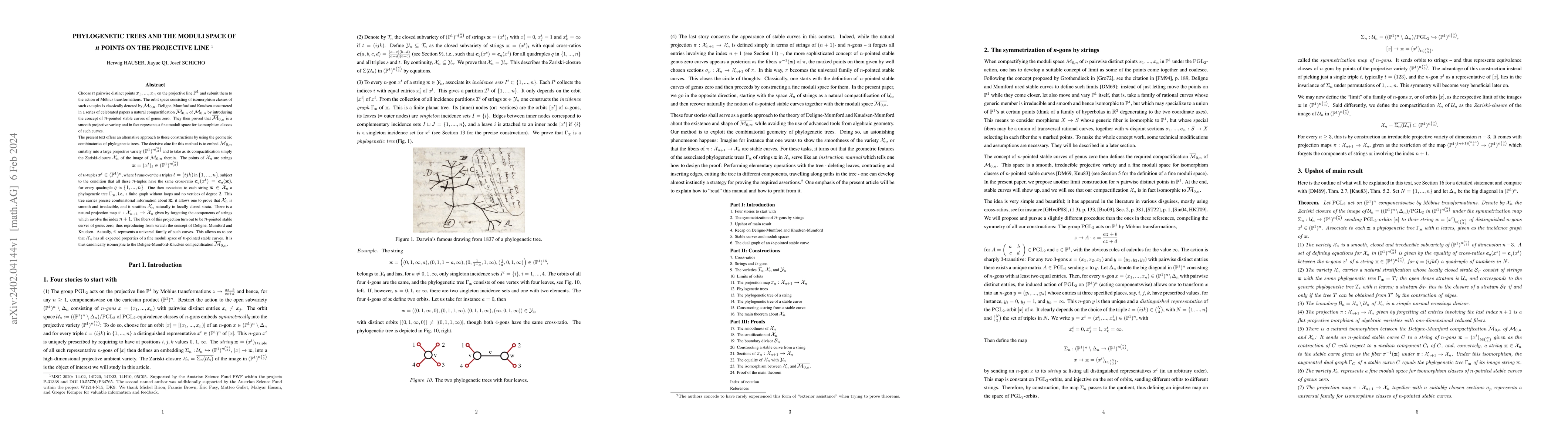 Thumbnail for Phylogenetic Trees and the Moduli Space of n Points on the Projective
  Line