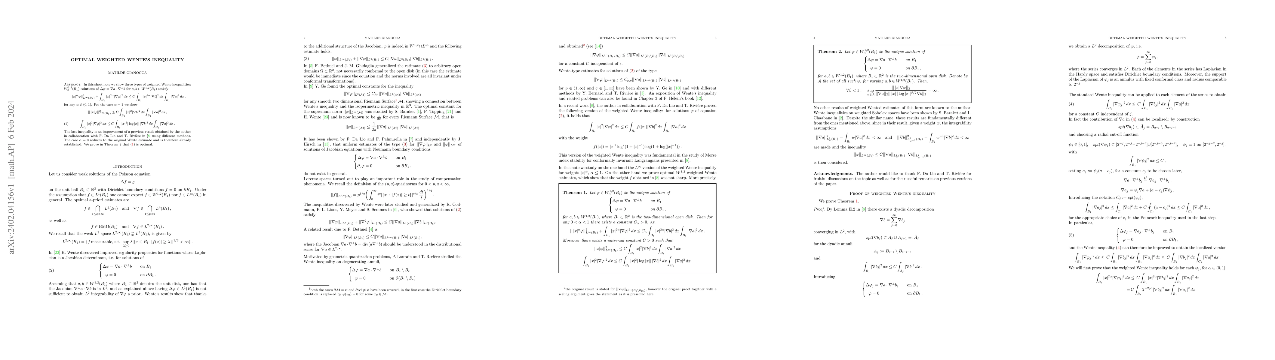 Thumbnail for Optimal weighted Wente's inequality