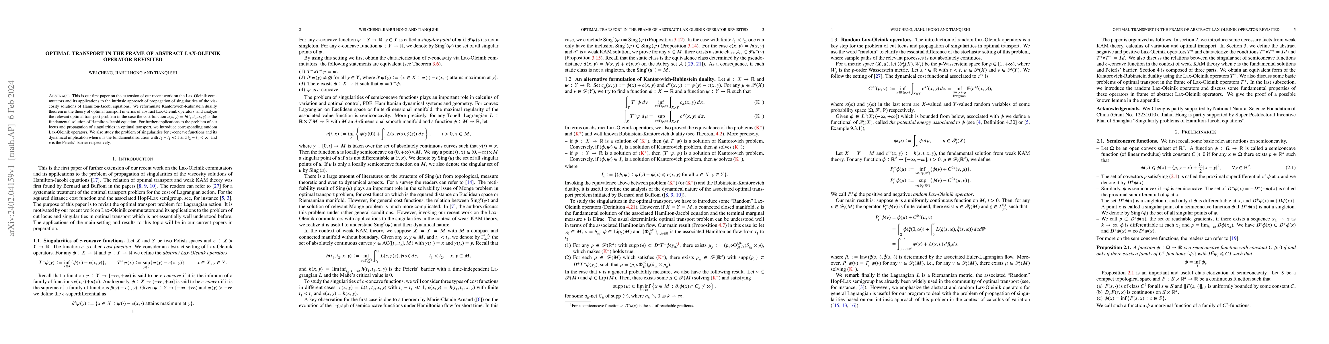 Thumbnail for Optimal transport in the frame of abstract Lax-Oleinik operator
  revisited