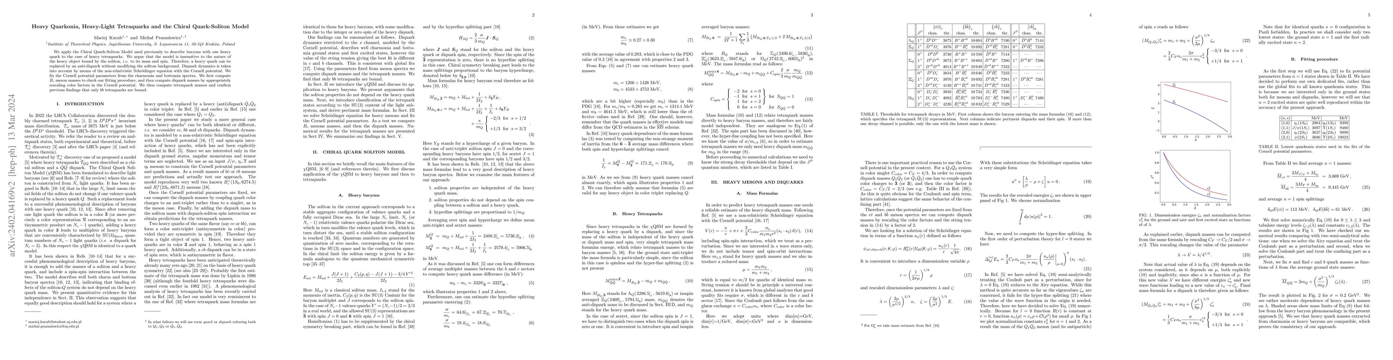 Thumbnail for Heavy Quarkonia, Heavy-Light Tetraquarks and the Chiral Quark-Soliton
  Model