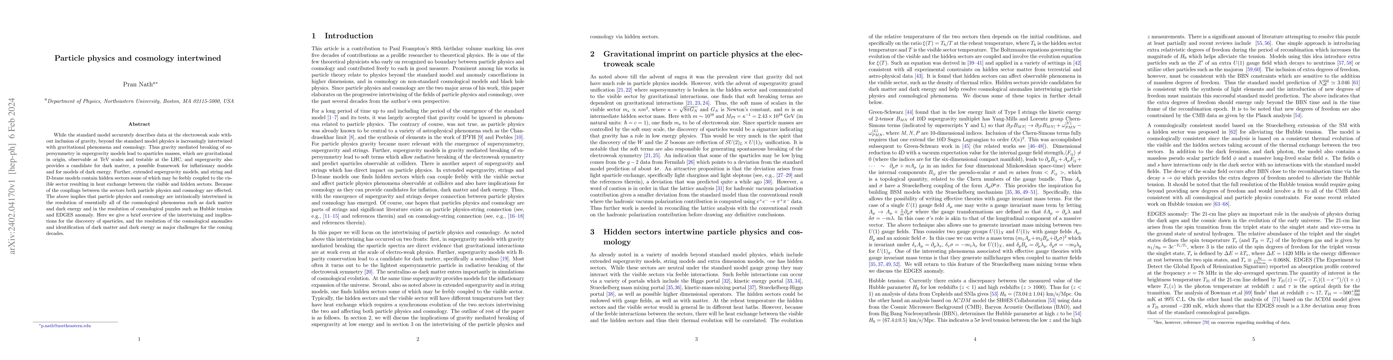 Thumbnail for Particle physics and cosmology intertwined