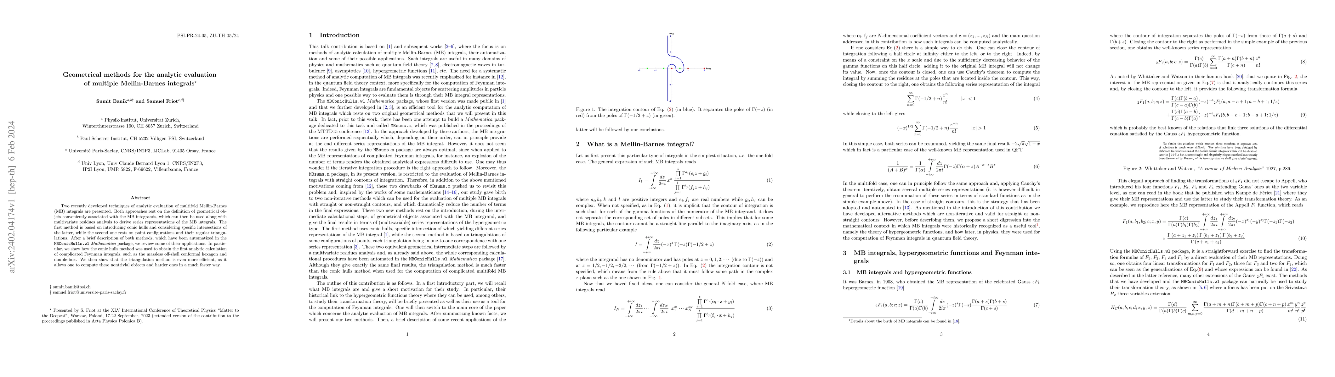 Thumbnail for Geometrical methods for the analytic evaluation of multiple
  Mellin-Barnes integrals