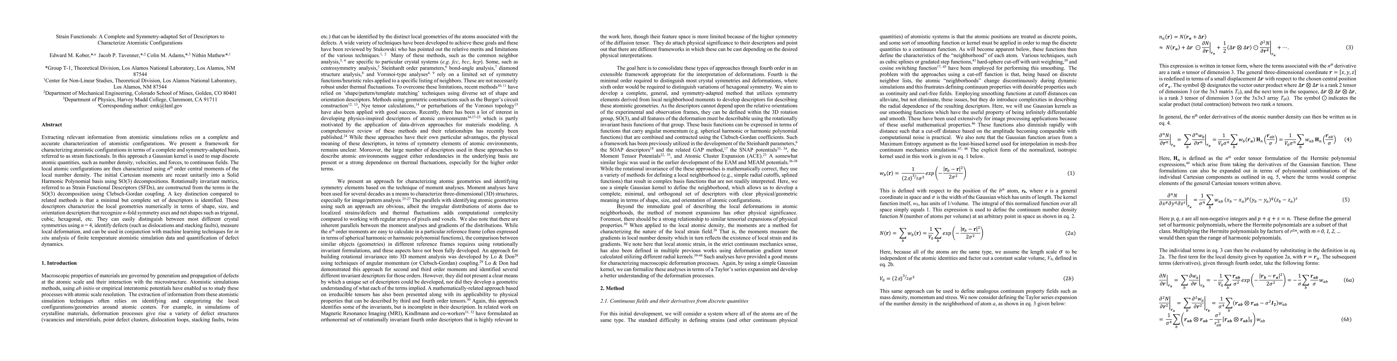 Thumbnail for Strain Functionals: A Complete and Symmetry-adapted Set of Descriptors
  to Characterize Atomistic Configurations