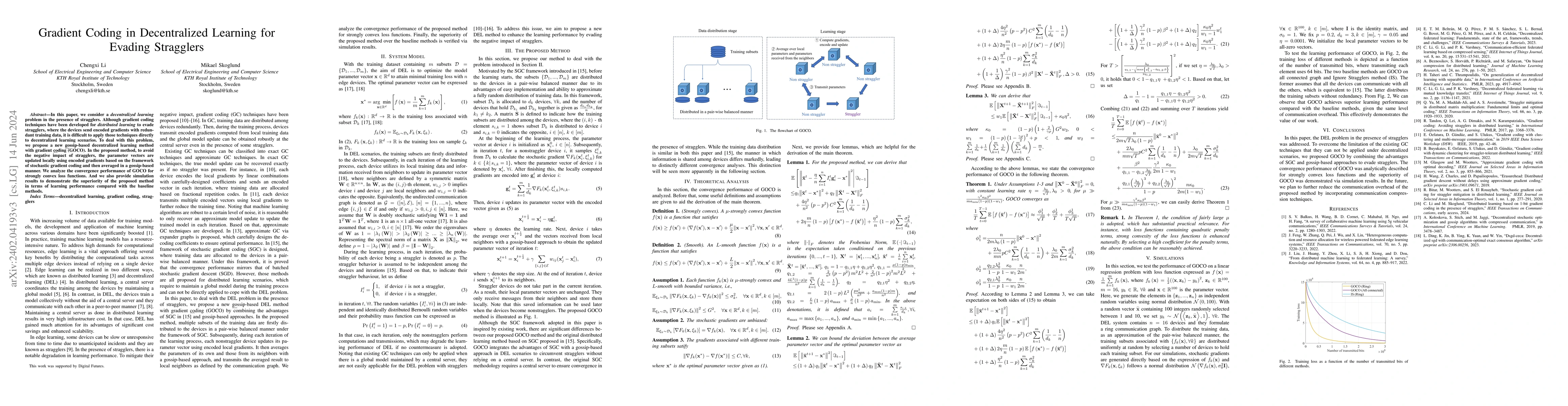 Thumbnail for Gradient Coding in Decentralized Learning for Evading Stragglers