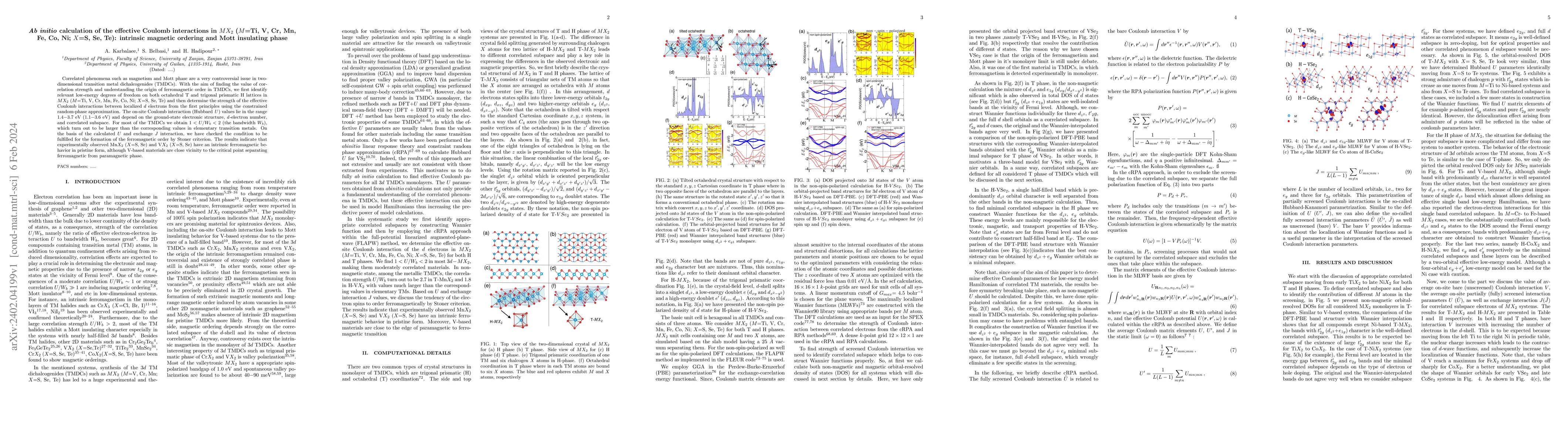 Thumbnail for Ab initio calculation of the effective Coulomb interactions in MX2
  (M=Ti, V, Cr, Mn, Fe, Co, Ni; X=S, Se, Te): intrinsic magnetic ordering and
  Mott insulating phase